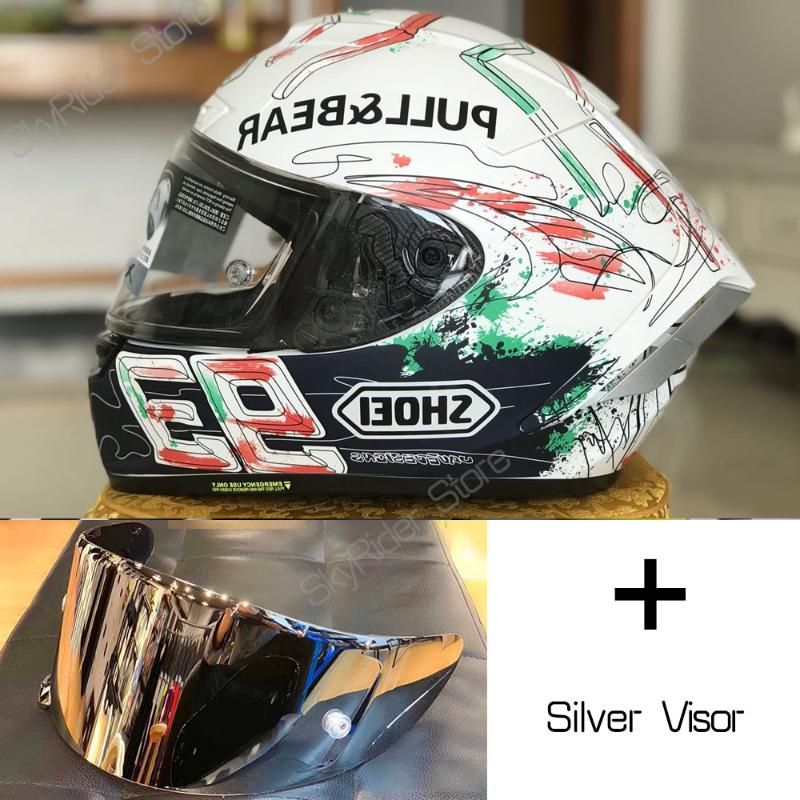 with silver visor