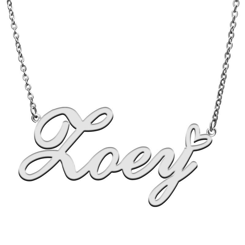 Pendant Necklaces Zoey Love Heart Name 