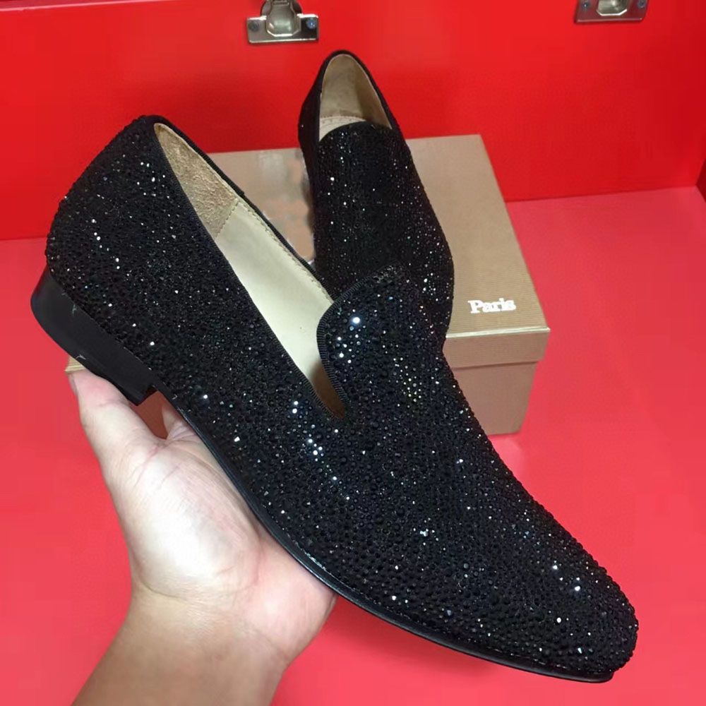 Shiny Diamond Dress Shoes Real Leather 