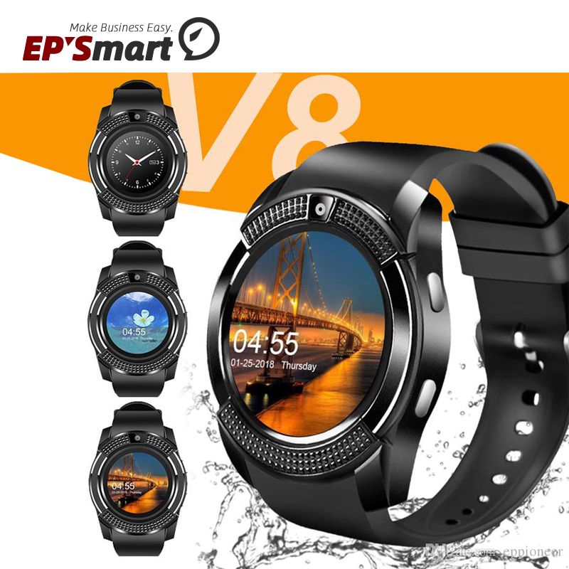 V8 Smart Watch Bluetooth Watches Android  Camera MTK6261D DZ09 GT08  Smartwatch With Retail Package