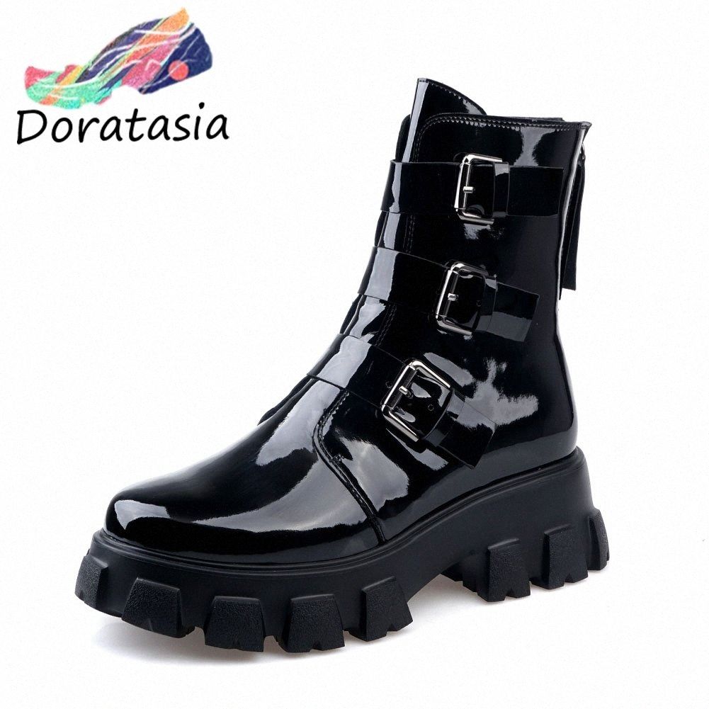 Compra Mujeres 2020 Design Motocicletas De Cuero Genuino Botas Mujeres  Chunky Heels Tobillo Botas Hebillas Mujer Zapatos Botas Zapatos B3FW #  Barato | Entrega Rápida Y Calidad | Es.Dhgate