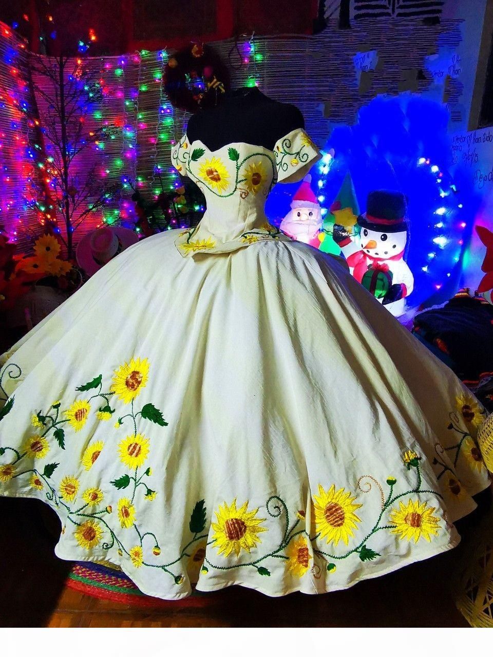 Vestidos de novia con girasoles bordados Clearance