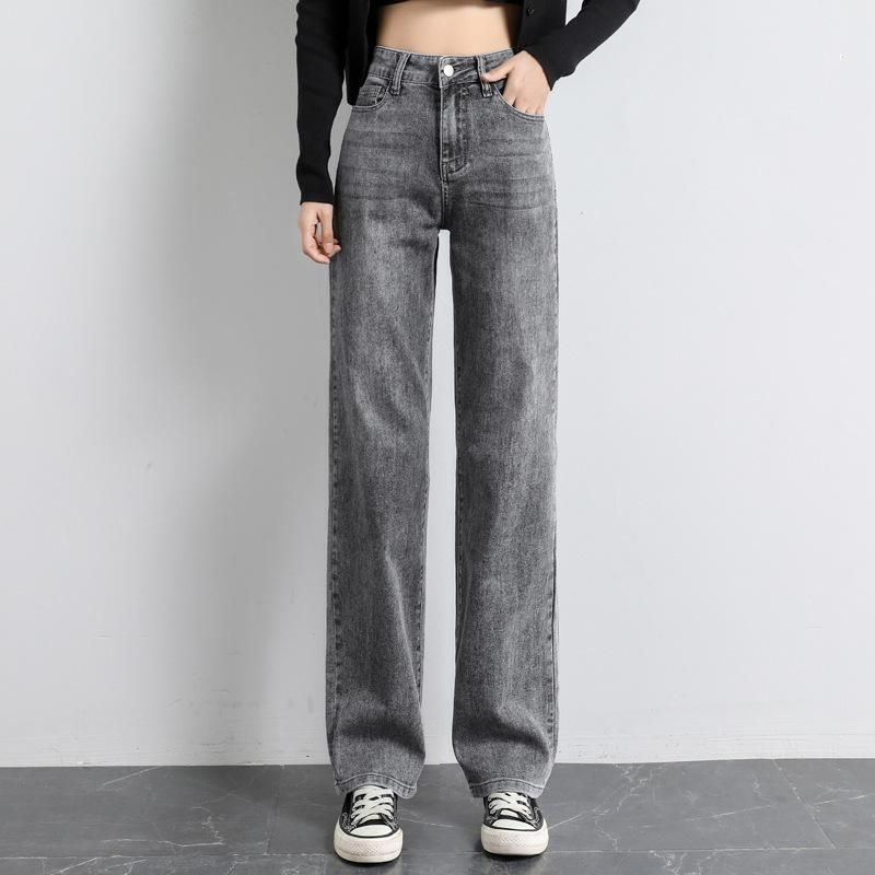 Compra Jeans De Mujer Amplia Cintura Alta Para Mujeres, Pantalones Holgados  Casuales, Corte Recto, Cómodo, De Moda, Lavado, Mamá, Novio, Co Barato |  Entrega Rápida Y Calidad | Es.Dhgate