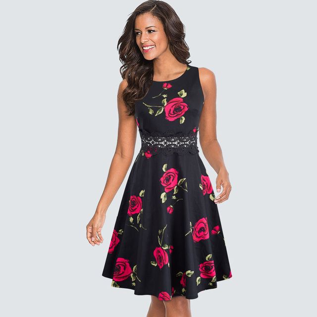 Black And Red Floral