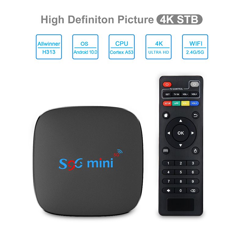 roterend Schat Politieagent S96 MINI Android 10.0 TV Box H313 2.4G 5G WiFi Build 2GB 16GB 4K Set
