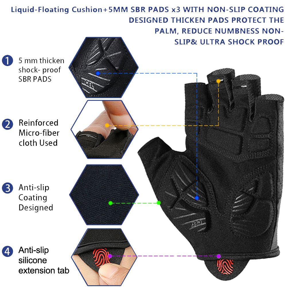 Guantes De Ciclismo Yht Con Almohadilla De Espuma Absorbente Guantes De Ciclismo Yht Con Almohadilla De Espuma Absorbente