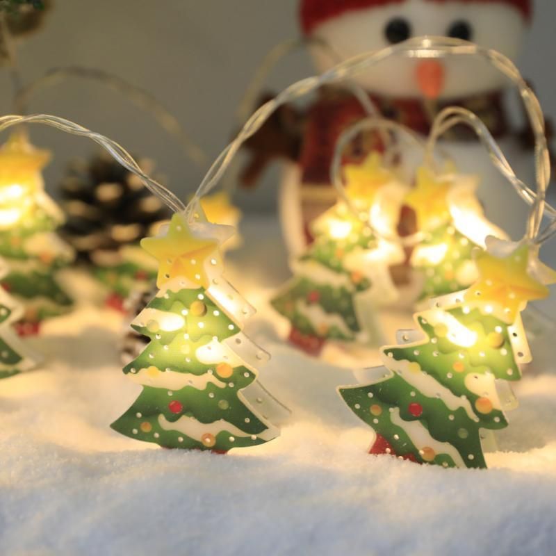 Muñeco de nieve árbol de Navidad LED guirnalda cadena luces decoraci 