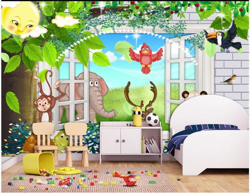 3d خلفيات مخصص صور جدارية الكرتون شجرة كبيرة نافذة مشهد غرفة الأطفال ديكور المنزل في غرفة المعيشة 3d الجداريات خلفية للجدران 3 د غرف النوم من عند Shu120806 100 36ر س Kr Dhgate Com