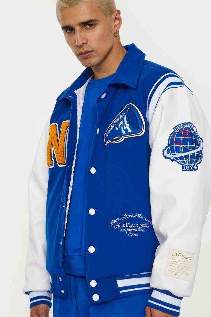 Baseball Jacket Women Letter Embroidery Contrast Sleeve Pu Leather