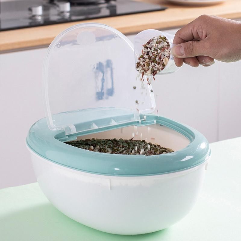Storage Bottles \u0026 Jars 5kg Rice Box With Measuring Cup Grain Container  MoistureProof Bucket Cylinder For Cereal Flour Bean