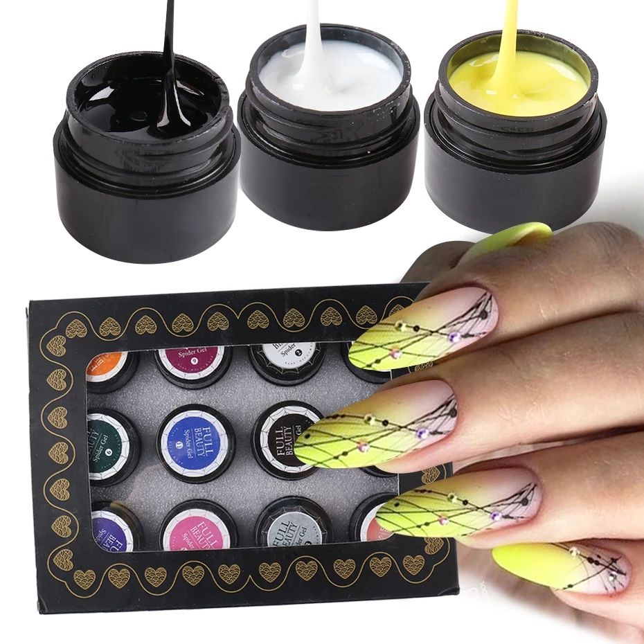 Spider Web Gel Polish Nail Art Design Black UV Painting Gels Silk Lines  Manicure Varnishes DIY Drawing Decoration From Goocare, $12.94 | DHgate.Com