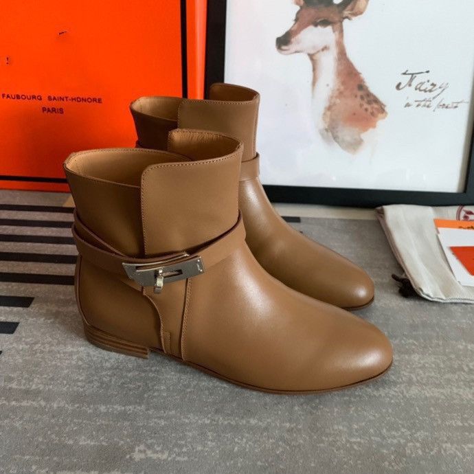 brown flat heel