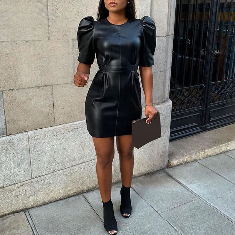 Black short Leather outfit