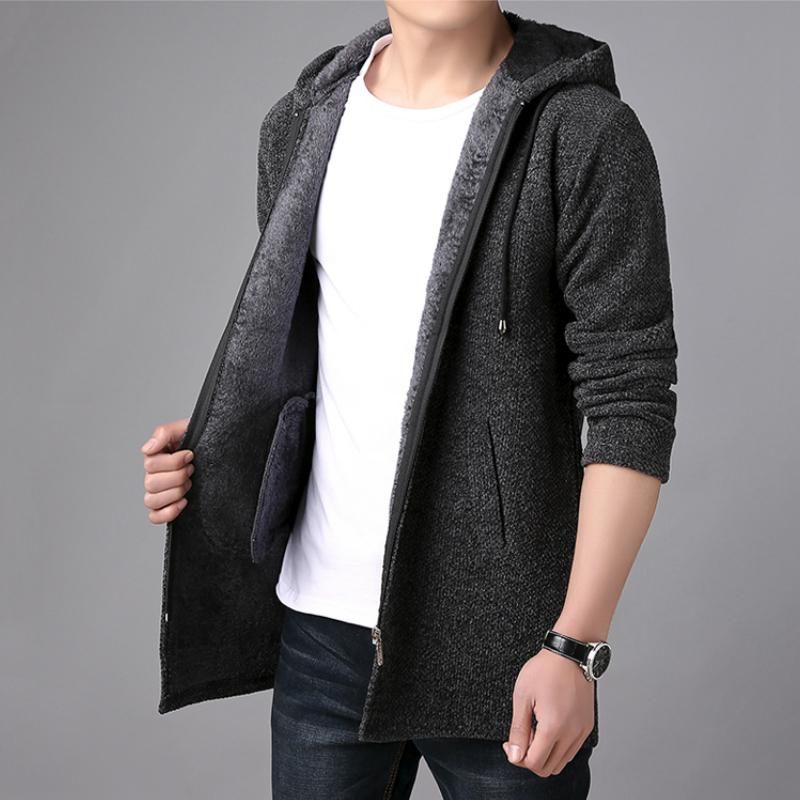 Abrigo De Hombre Con Estilo Cárdigan Con Capucha Extra Grues Abrigo De Hombre Con Estilo Cárdigan Con Capucha Extra Grues