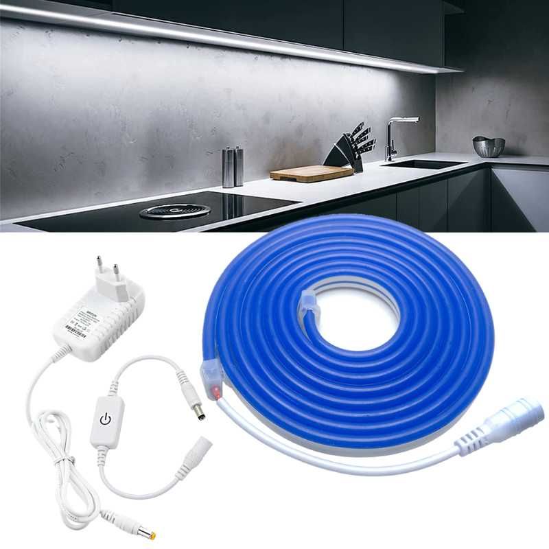 Strips 12V Dimmable Led Strip Neon Light Touch Dimmer Switch IP67 Flexible Tape Kit For DIY Sign Christmas Holiday Decoration