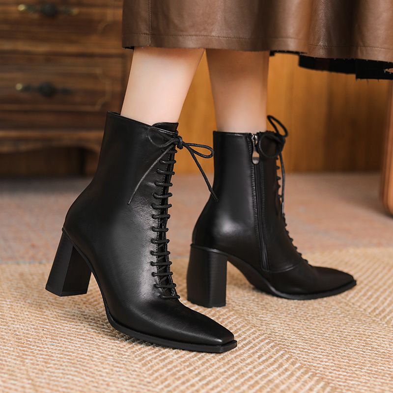 2021 2021 Vrouwen Laarzen Mode Stropdas Touw Lederen Rits Versieren Vrouwen  Middelste Buis Laarzen Hoge Hak Dames Werk Sabot Maat 35 39 Van  Baiwuliaolai1678, 26,49 € |DHgate