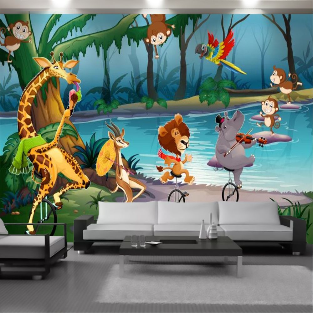 Custom 3d Animal Wallpaper Modern Cartoon Animals Paradise HD Home Improvement Living Room Bedroom Painting Mural Custom 3d Animal Wallpaper Modern Cartoon Animals Paradise HD Home Improvement Living Room Bedroom Painting Mural