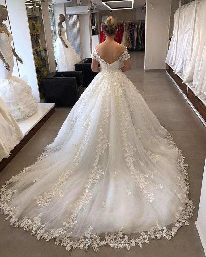 Compra Off Hombro Falda Hinchada Vestidos De Novia Moderno Encaje Applique  Floral Arabe Dubai Princess Iglesia Castle Vestido Novia Robes De Mariee  Barato | Entrega Rápida Y Calidad | Es.Dhgate