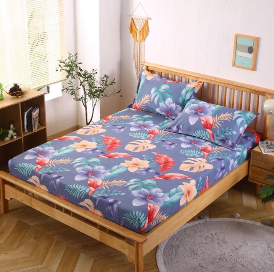 Details about   Fitted Elastic Band Double Queen Size Solid Color Linen Bed Sheets & Pillowcases 