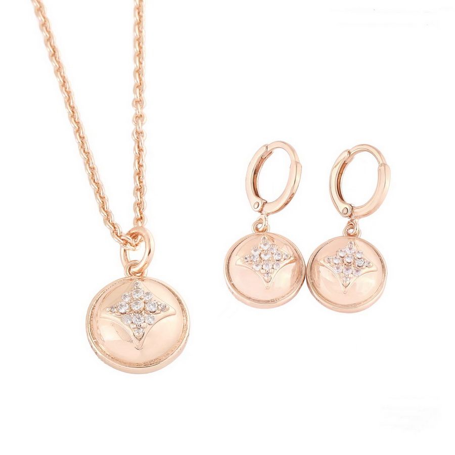 Rose gold Necklace+Earrings