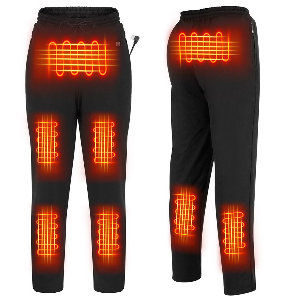 Брюки с подогревом для мужчин 5 В / 2а USB электрические нагревательные брюки женские зимние черные брюки (батарея не включены)