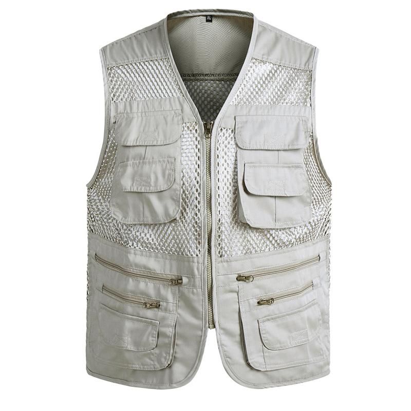 Beige mesh vest