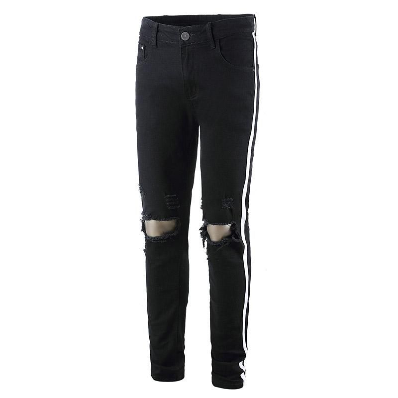 Мужские тощие повседневные джинсы брюки Slim Fit Ratch Denim для мужчин размером 29-40 хип-хоп