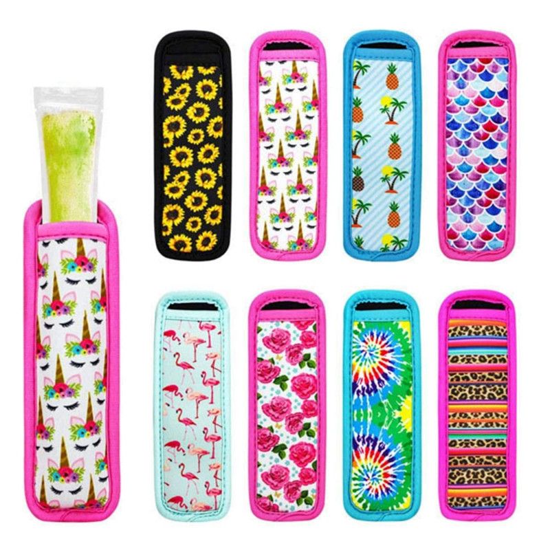 8 PCS Reusable Antifreezing Mermaid Popsicle Sleeves Ice Pop Holders for Kids 