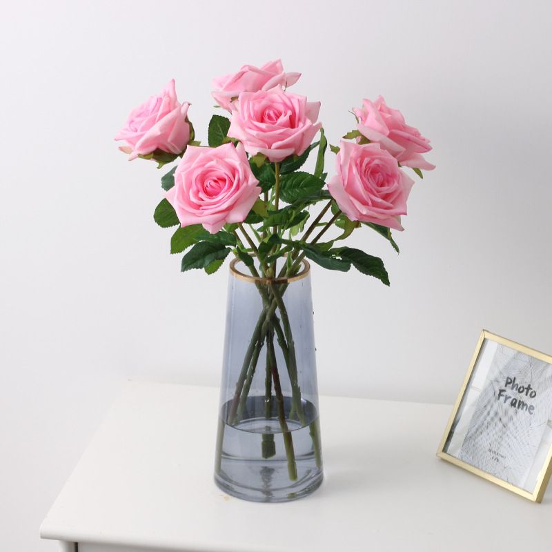 Multicolor hidratante flor de rosa soltero tallo de buena calidad flores artificiales para decoraciones de boda Multicolor hidratante flor de rosa soltero tallo de buena calidad flores artificiales para decoraciones de boda