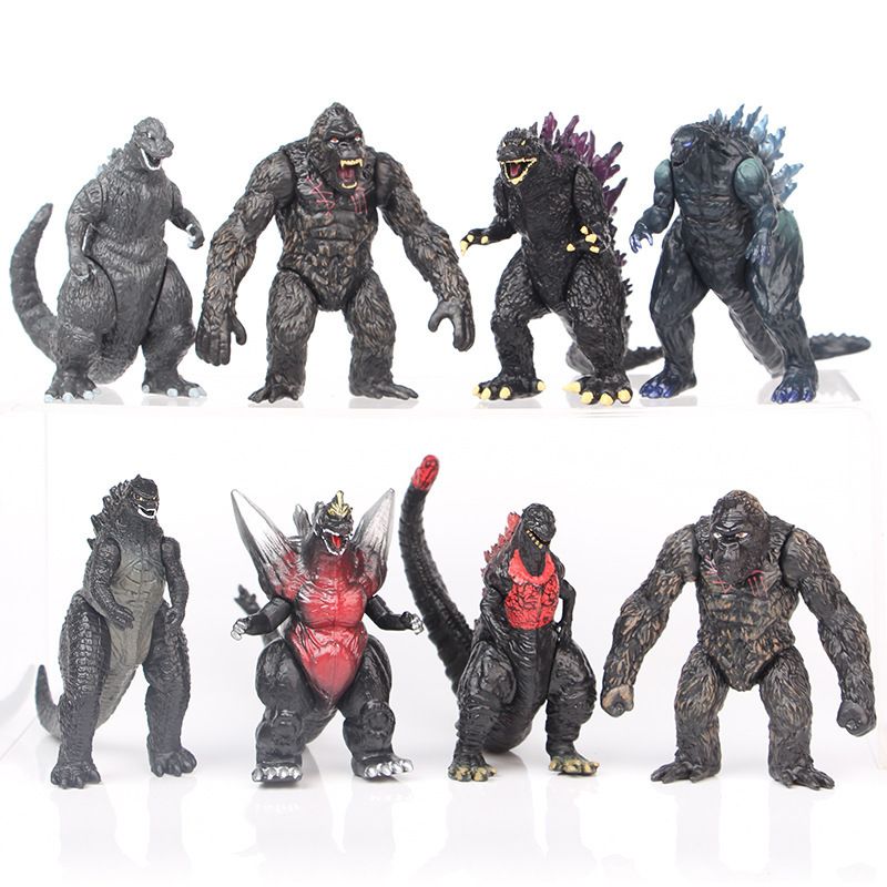 frotis Distracción Penetración 8pcs / set Godzilla vs King Kong Movie Action Figuras PVC modelo de juguete frotis Distracción Penetración 8pcs / set Godzilla vs King Kong Movie Action Figuras PVC modelo de juguete