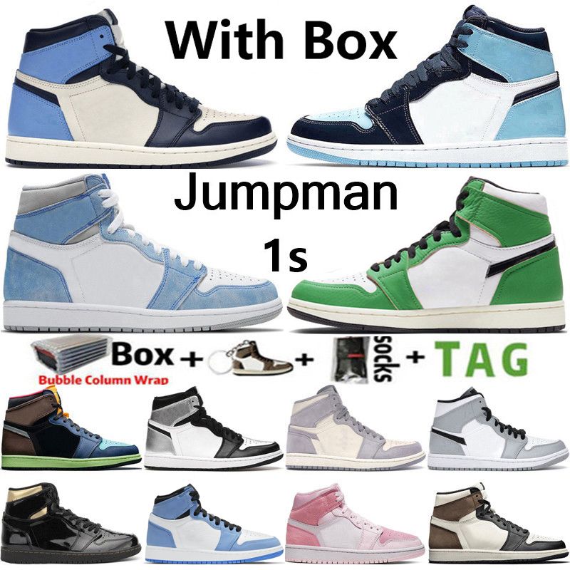 21 With Box Jumpman 1 1s Mens Basketball Shoes Obsidian Unc Hyper Royal University Blue Lucky Green Twist Women Sneakers Trainers Size 36 46 From Factory Footwear 40 38 Dhgate Com