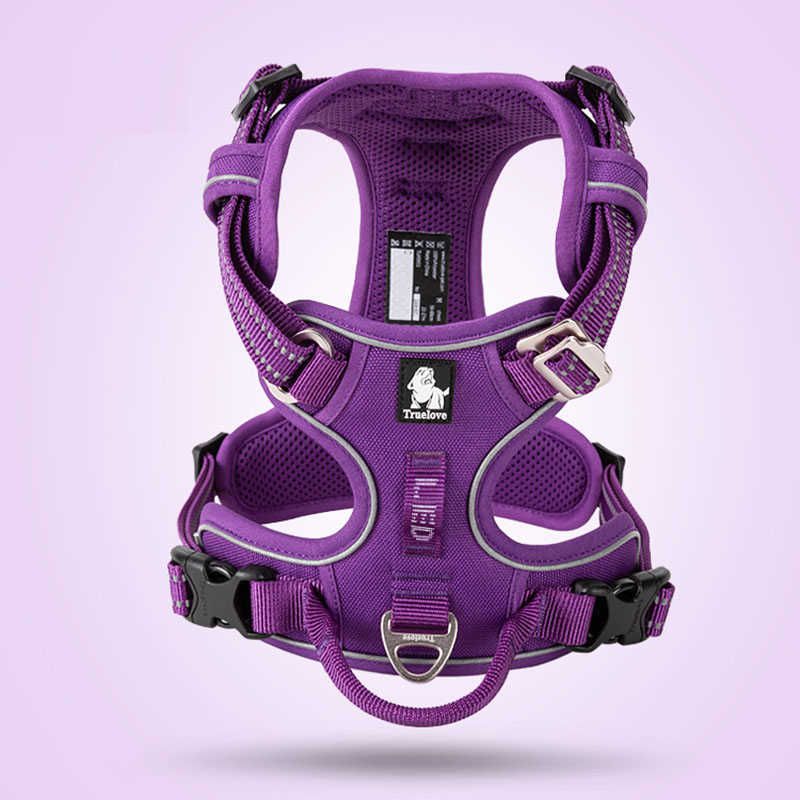 紫色の犬のハーネス