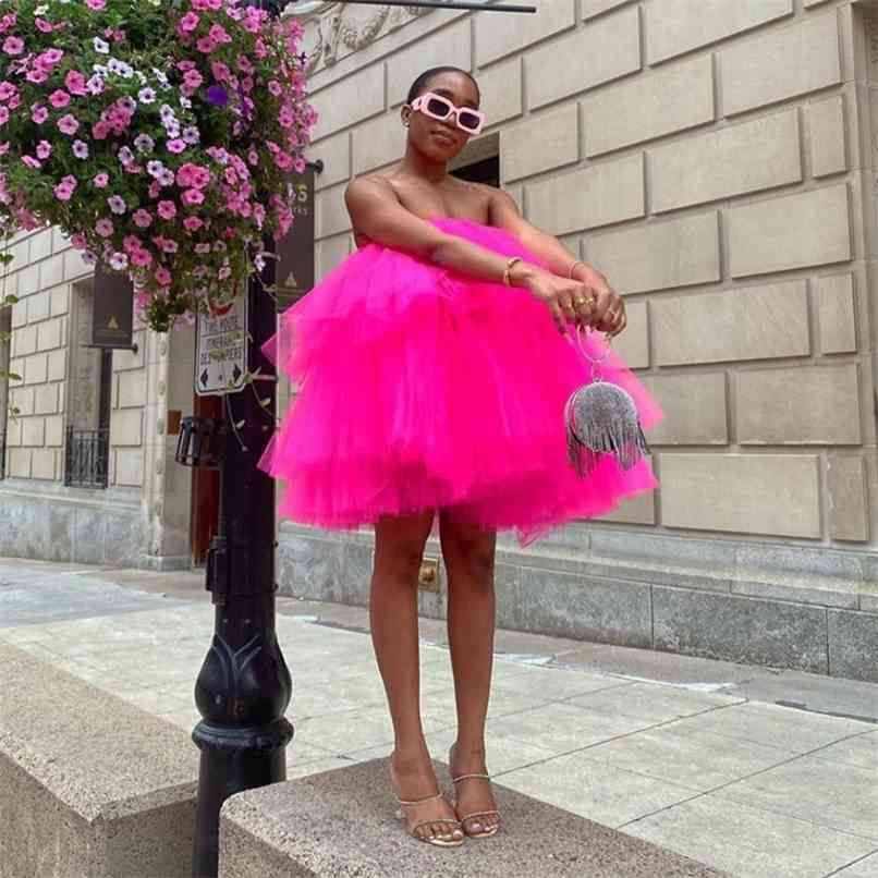Cute Fuschia Short Tulle Skirts 