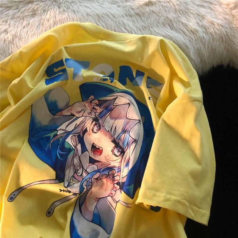 Camiseta para mujer Camisa de anime de anime Mujer elegante Top Floor 90s Ropa estética de Camiseta para mujer Camisa de anime de anime Mujer elegante Top Floor 90s Ropa estética de