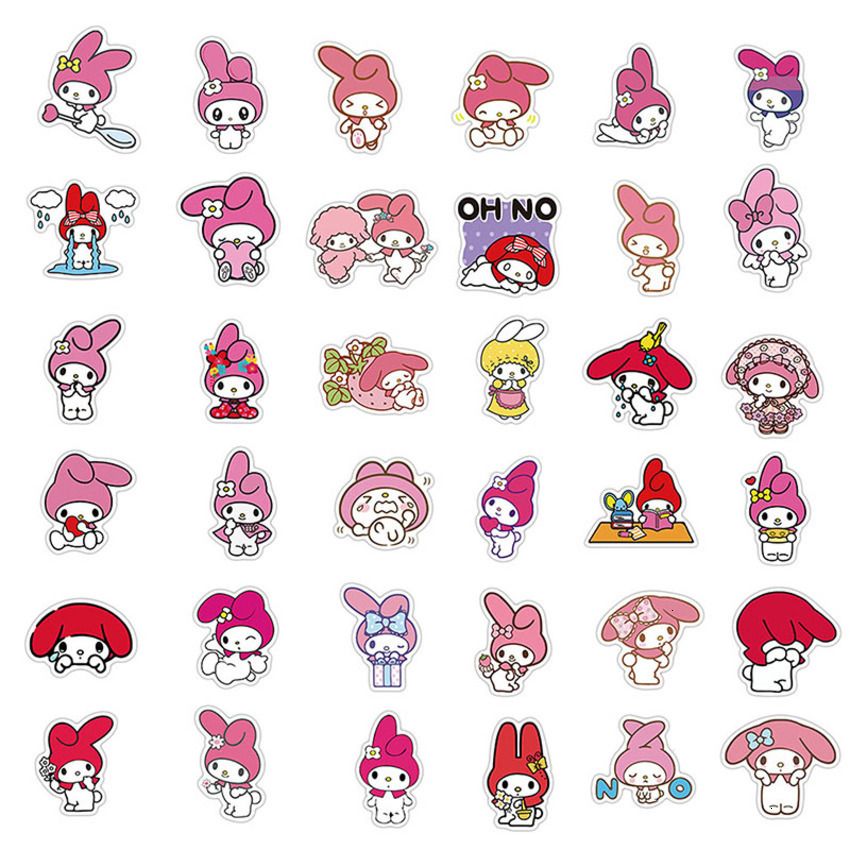 Details about   80pcs Cute Kuromi & My Melody Stickers For Laptop Guitar Luggage Skateboard Cup 