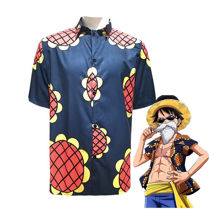 Anime ONE PIECE Monkey D Luffy Cosplay Costumes Sunflower Shirt Top Halloween Clothing Anime ONE PIECE Monkey D Luffy Cosplay Costumes Sunflower Shirt Top Halloween Clothing
