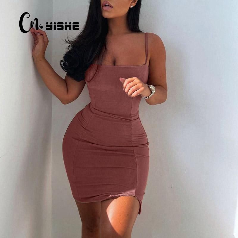 Compra Vestidos Casuales Cnyishe Sexy Sexy Sin Tirantes Fiesta Elegante  Sling Vestido Mujer Moda Sin Mangas Sin Espoguetis Correa Spaghetti Vestidos  Barato | Entrega Rápida Y Calidad | Es.Dhgate