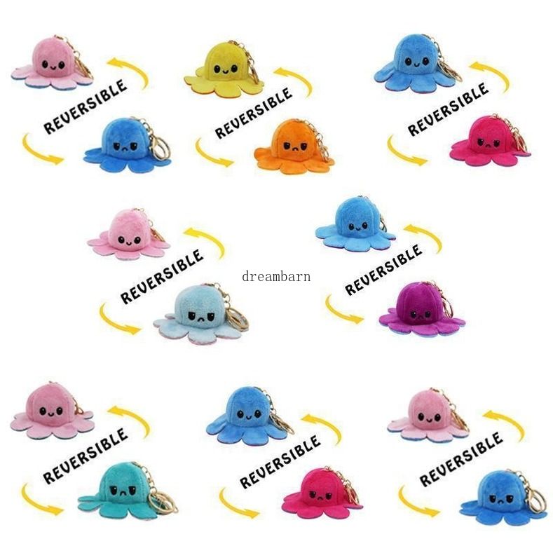 reversible octopus plush keyring