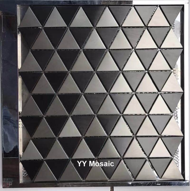 Fondos de pantalla de alta calidad Triángulo Cepillado Plata Black Acero  Inoxidable Mosaico Mosaico Mosaico Para