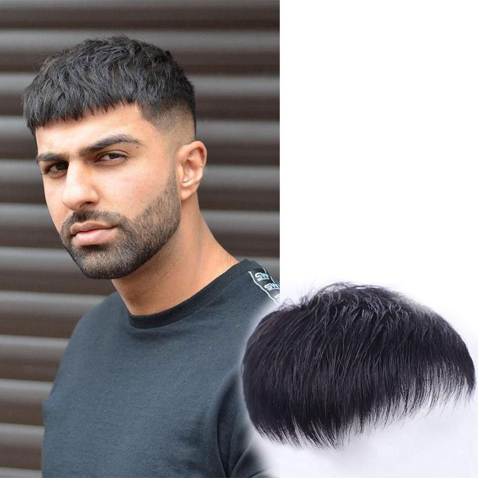 Wigs for Men's Male Short Black Wig Synthetic Natural Hair Crew Cut Hair Style for Young Man Balding Sparse Hair Wigs for Men's Male Short Black Wig Synthetic Natural Hair Crew Cut Hair Style for Young Man Balding Sparse Hair