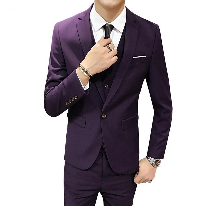 Compra Trajes Para Hombres Blazers Para Hombre 2021 Traje De Moda Traje De  Tres Piezas Vestido De Negocios Profesional Slim Groom Tamaño De La Boda S  6XL Barato | Entrega Rápida Y