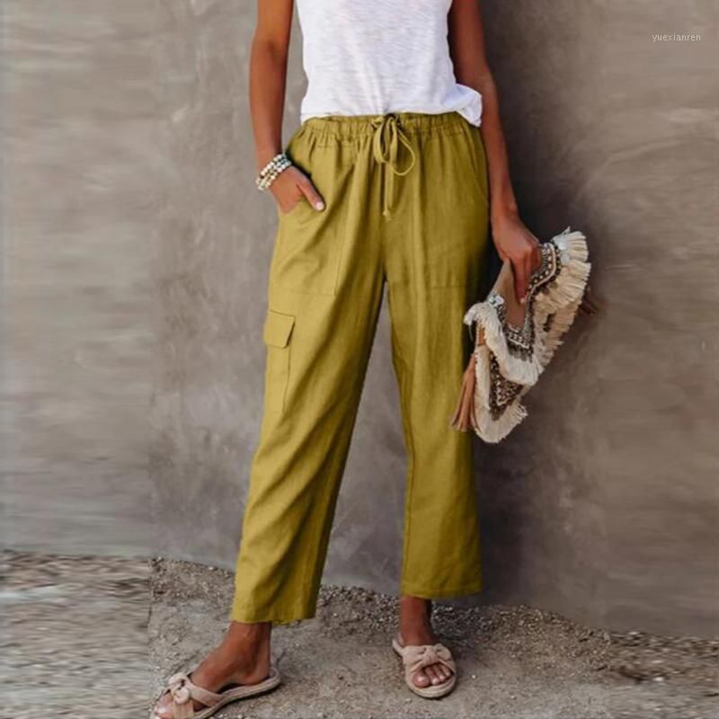 Lace Up Vogue Mens Leisure Retro Linen Cotton Loose Pant Trouser Comfort M-4XL