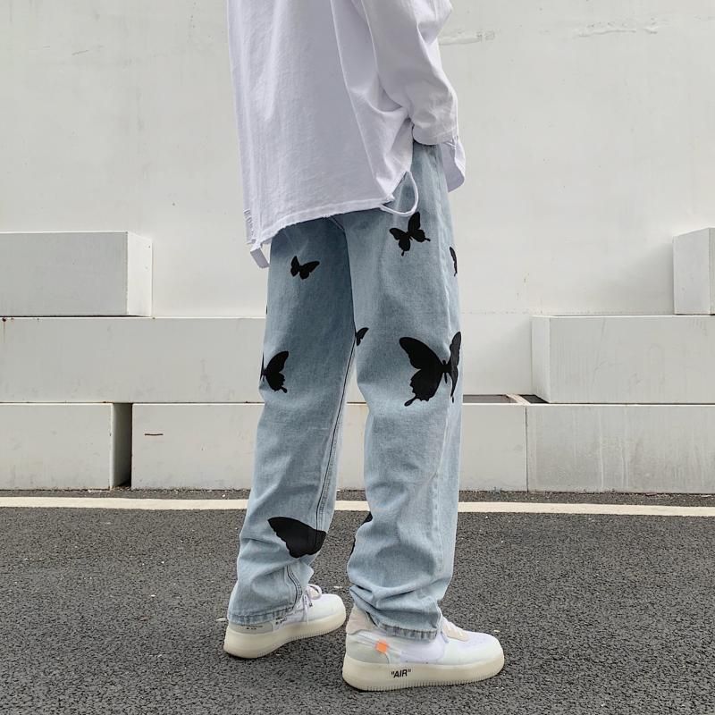 Acquistare Jeans Da Uomo 2021 Stampa A Farfalla Uomo Pantaloni Allentati  Banggy Casual Denim Stretch Stretch Fashion Pantaloni Da Donna  Abbigliamento Donna Economico | Consegna Veloce E Qualità | DHgate Italy