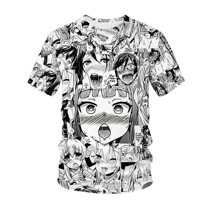 Ahegao Anime 3D Print Мужские Женщины Streetwear Hentai Pattern O See Hiphop Футболка Harajuku Повседневная Топы Сексуальная Девушка Одежда От 392 руб.