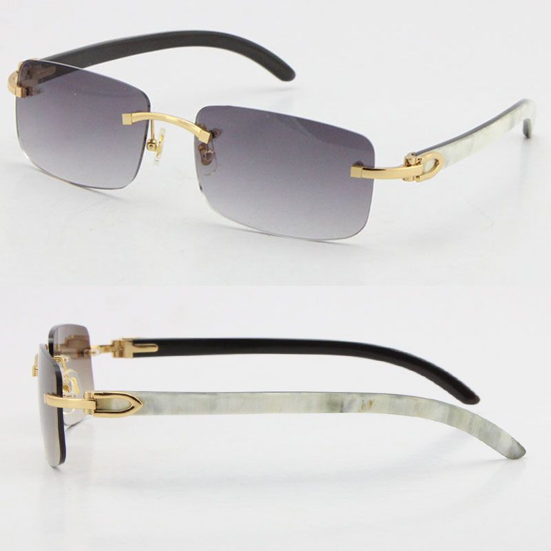 Selling Style 8200757 Sunglasses Original Genuine Natural Black And White Vertical Stripes Buffalo Rimless 8200758 Female Glasses Unisex From Fulineyeglasses, $43.52 | DHgate.Com