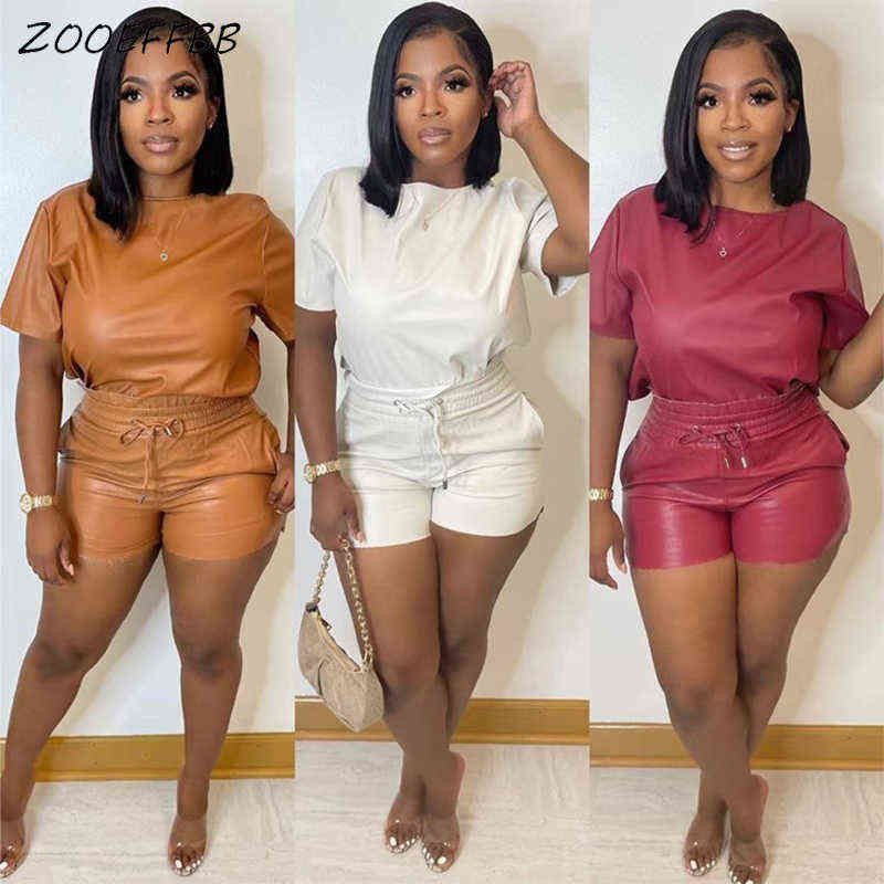 2022 ZOOEFFBB Pu Leather Two Piece Set 