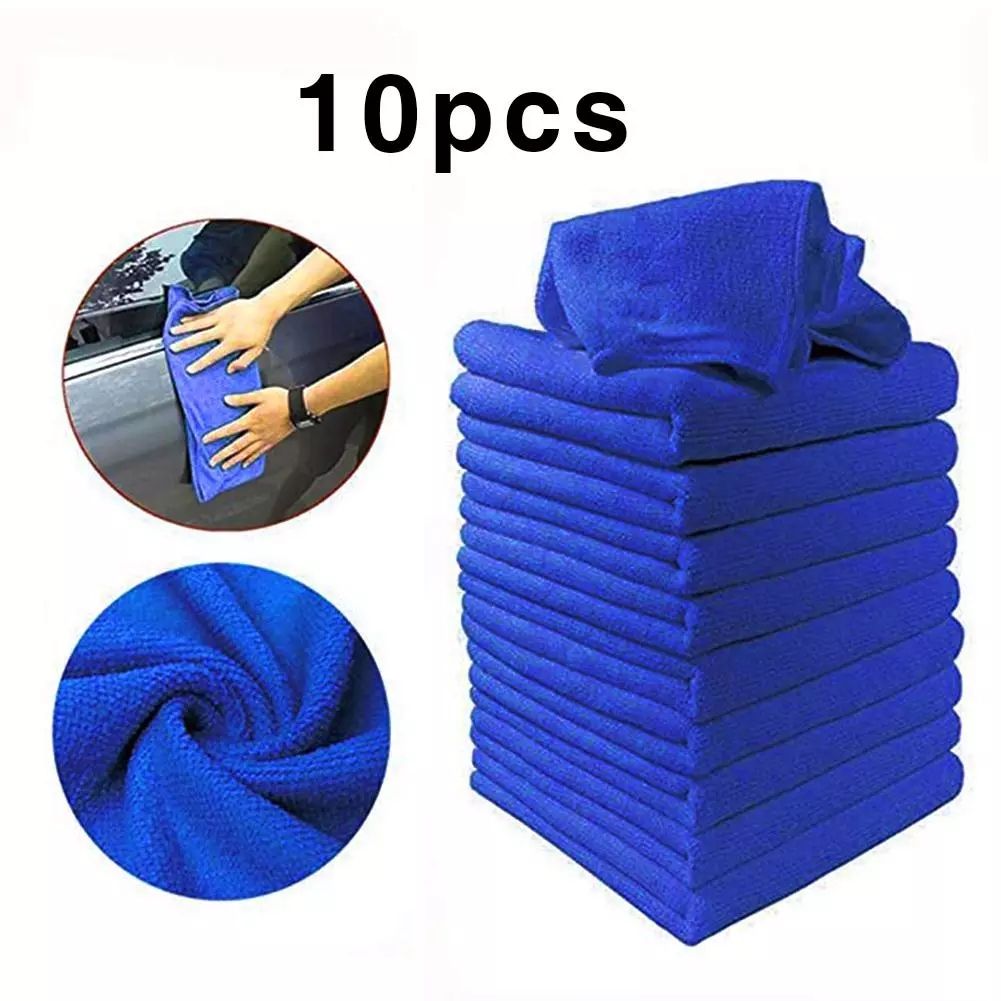 Polishyourcar Pyc Fluffy Azul Toalla de secado Paño Pack De 3 Con Detalles De Coche Furgoneta Grande