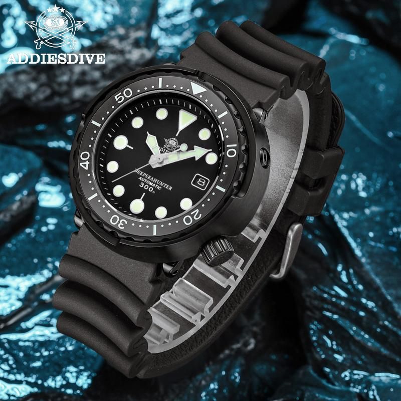 Addies Dive Mens Diver Watch Black Tuna Case Sapphire Ceramic Bezel 300m  Water Resistance NH35A Luminous Dial Automatic Watches Wristwatche From  Bangdaotiehe, $215.1 | DHgate.Com