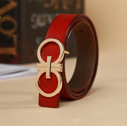Red with gold buckle