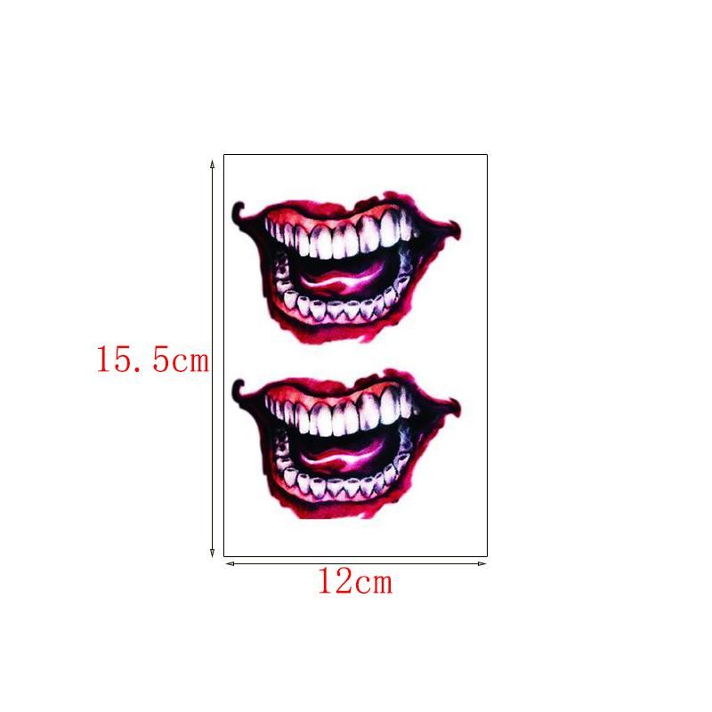 Temporary Tattoos Hand Waterproof Tattoo Body Makeup Art Sticker Joker Cosplay Laugh Smile Design Summer Stage Halloween Day Gifts Decal